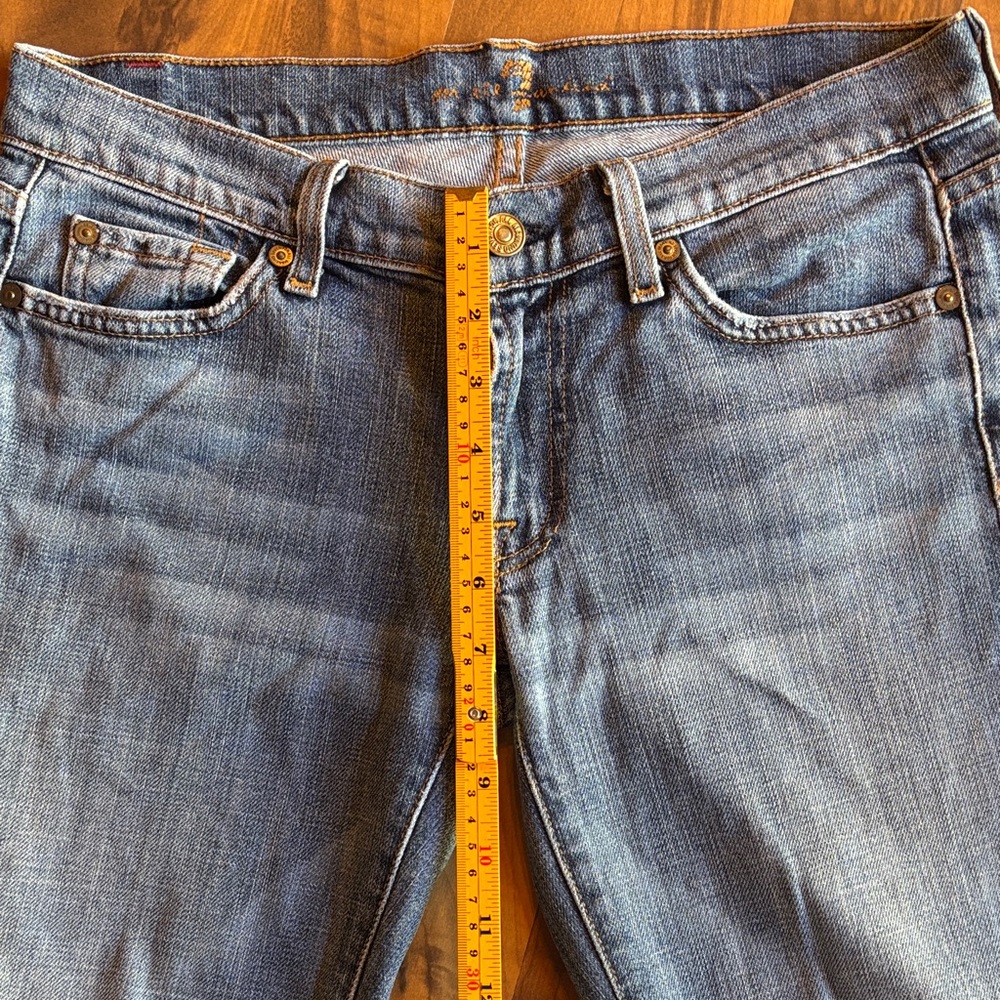 7 For All Mankind Women's Straight Leg Blue Jeans - Picture 6 of 11